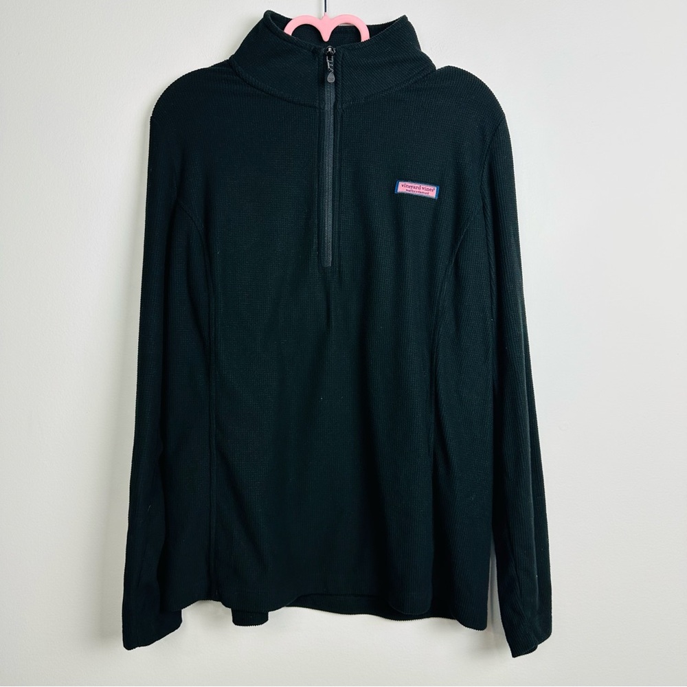 Vineyard Vines Black Half-Zip Long Sleeve Sweater Size Large - Picture 2 of 8